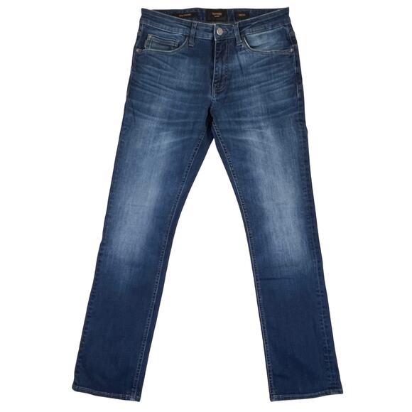 Outpost Makers Buckle Slim Straight Jeans Women's 32x32 fits 32x30.5 dark wash - Picture 1 of 11